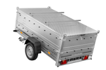Charger l'image dans la galerie, Remorque un essieu 230x125 UNITRAILER GARDEN 230 KIPP avec côtés BIS et couverture en aluminium
