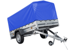 Charger l'image dans la galerie, Remorque routière avec bâche haute bleue, arceau H-800 et roue jockey 230x125 Garden Trailer 230 KIPP
